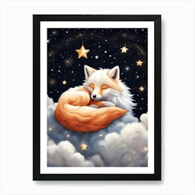 Fox Sleeping In The Clouds Art Print