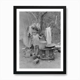 Outdoor Stove, Washstand And Other Household Equipment Of White Migrant Family Near Harlingen, Texas By Russell Art Print