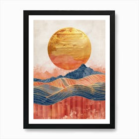 Sunset Over The Mountains Art Print