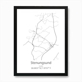 Stenungsund,Sweden Minimalist Map Art Print