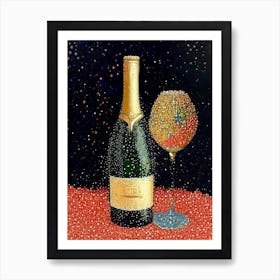 Asti Spumante Wine Pointillism Cocktail Poster Póster