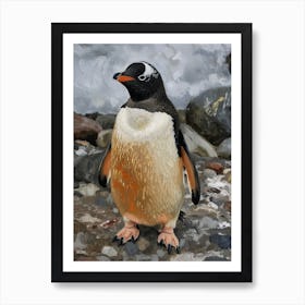 Adlie Penguin King George Island Oil Painitng 2 Art Print