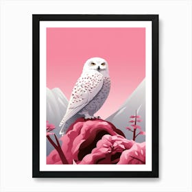 Minimalist Snowy Owl 2 Illustration Art Print
