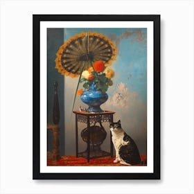 Queen With A Cat 2 Dali Surrealism Style Art Print