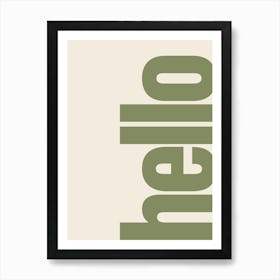 Hello Typography - Green Art Print