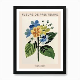 Spring Floral French Poster  Hydrangea 4 Art Print