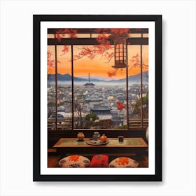 Winter Cityscape Kyoto Japan 2 Art Print