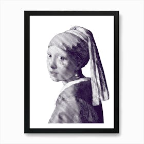 Girl with a Pearl Earring Purple Art Print
