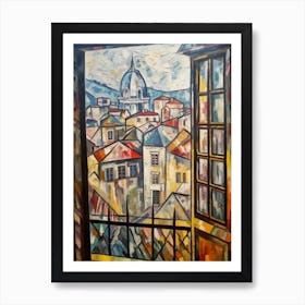 Window View Of Vienna Of In The Style Of Cubism 4 Art Print