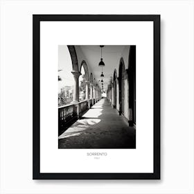 Poster Of Sorrento, Italy, Black And White Photo 4 Art Print
