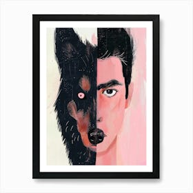 Wolf And Man 1 Art Print