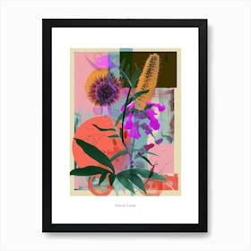 Prairie Clover 3 Neon Flower Collage Poster Art Print