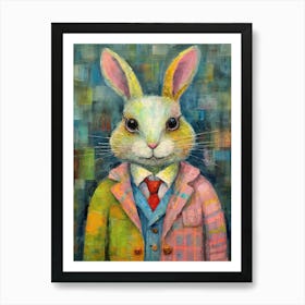 Fashionable Rabbit In A Suit 1 Art Print