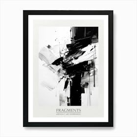 Fragments Abstract Black And White 3 Poster Art Print
