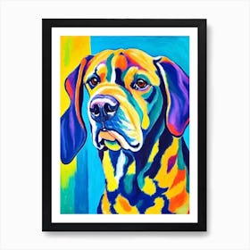 Bloodhound 2 Fauvist Style Dog Art Print