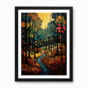 Forest Abstract Minimalist 11 Art Print