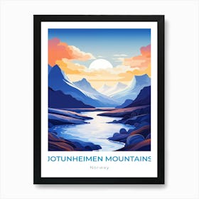 Norway Jotunheimen Mountains Travel Art Print