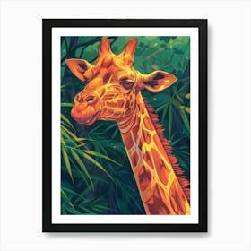 Giraffe In The Jungle 22 Art Print