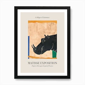 Hippopotamus 3 Matisse Inspired Exposition Animals Poster Art Print