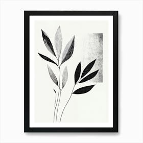 Black And White Leaves 1 Art Print