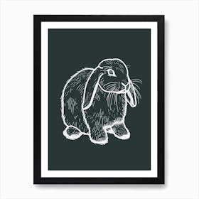 Mini Lop Rabbit Minimalist Illustration 3 Art Print