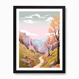 Haute Route France Switzerland 4 Hike Illustration Art Print