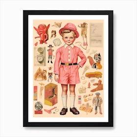 Vintage Paper Doll Boy Kitsch 5 Art Print
