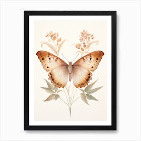 Butterfly On A Flower Art Print