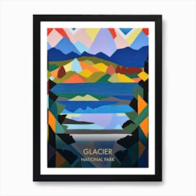 Glacier National Park Travel Poster Matisse Style 2 Art Print