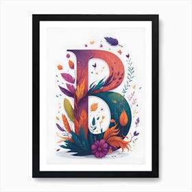 Colorful Letter B Illustration 47 Art Print