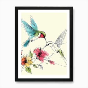 Kolibri Artwork Painting 19 Art Print