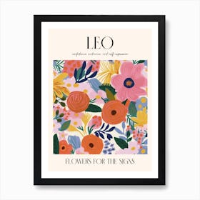 Flowers For The Signs Leo Zodiac Sign Art Print