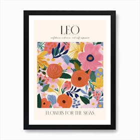 Flowers For The Signs Leo Zodiac Sign Poster