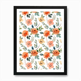 Watercolor Floral Pattern.Colorful roses. Flower day. artistic work. A gift for someone you love. Decorate the place with art. Imprint of a beautiful artist. 7 Art Print