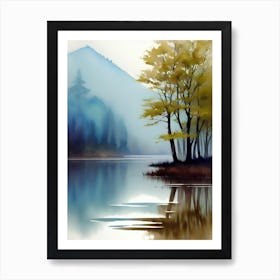 Trees By The Lake Art Print