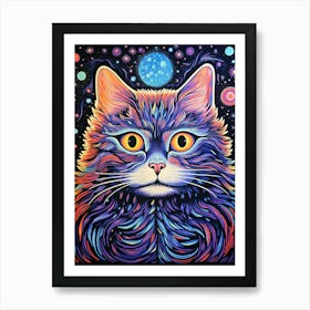 Cosmic Curiosity, Psychedelic Cats series Art Print