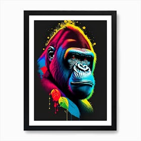 Gorilla With Confused Face Gorillas Tattoo 1 Art Print