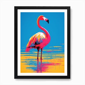 Andy Warhol Style Bird Greater Flamingo 3 Art Print