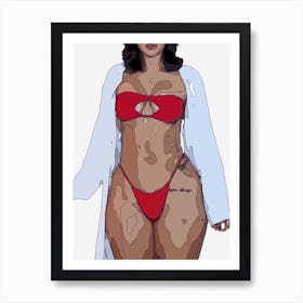 Abstract Geometric Sexy Woman (17) Art Print