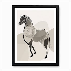 Horse Line Art Abstract 7 Art Print