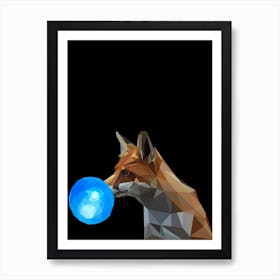 Fox With Blue Ball Art Print