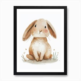 Mini Lop Rabbit Kids Illustration 3 Art Print