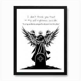 Angel Qoute Illustration 1 Art Print