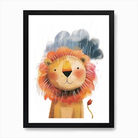 Barbary Lion Facing A Storm Clipart 1 Art Print