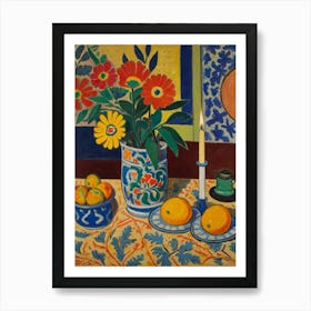 Flowers In A Vase Style Henri Matisse 6 Art Print