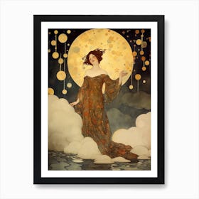 Vintage Celestial Art Woman 4 Art Print
