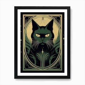 The Death, Black Cat Tarot Card 3 Art Print