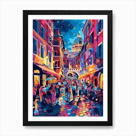 Rome Street Scene, Contemporary Art, Souvenir Art Print