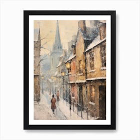 Vintage Winter Painting Bath United Kingdom 1 Art Print