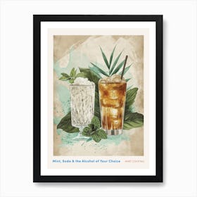 Mint Cocktail Art Deco Inspired 2 Poster Art Print